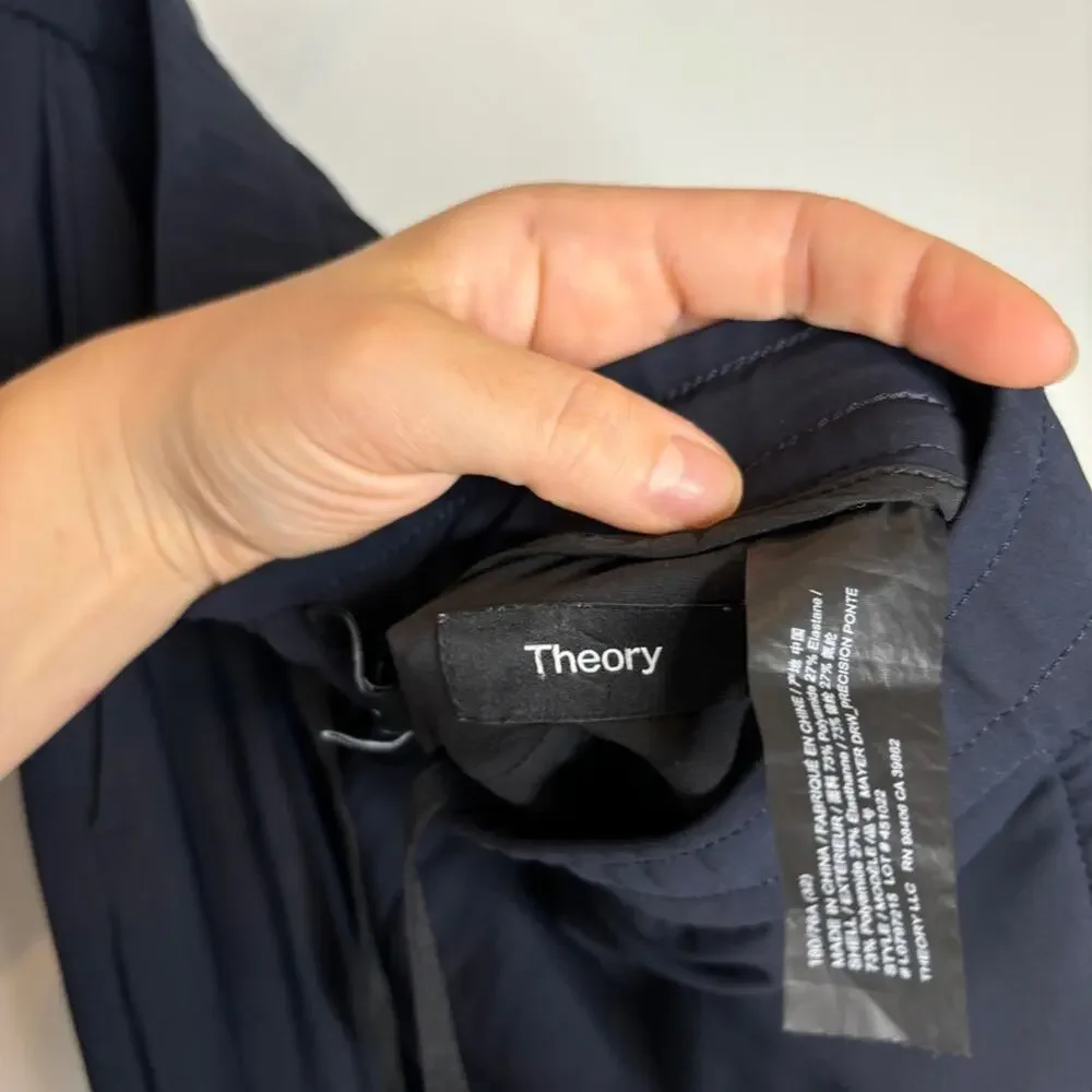 Theory Men’s Mayer Drawstring Precision Slim Fit Ponte Pants Navy